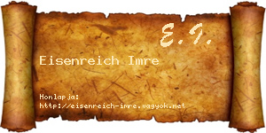 Eisenreich Imre névjegykártya